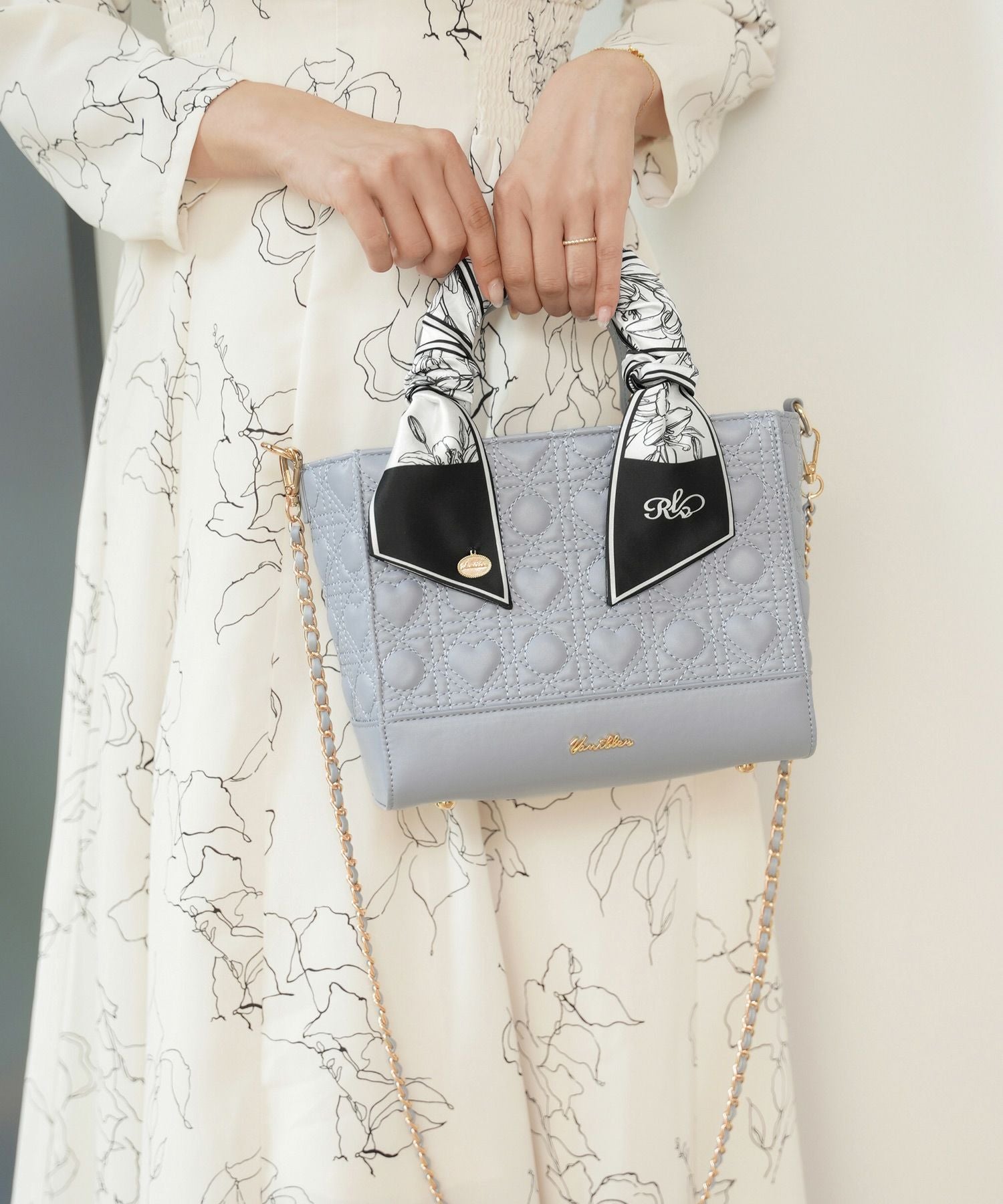 2点セット！ ハンドバッグ ＆ ツイリースカーフ le reve vaniller 全3