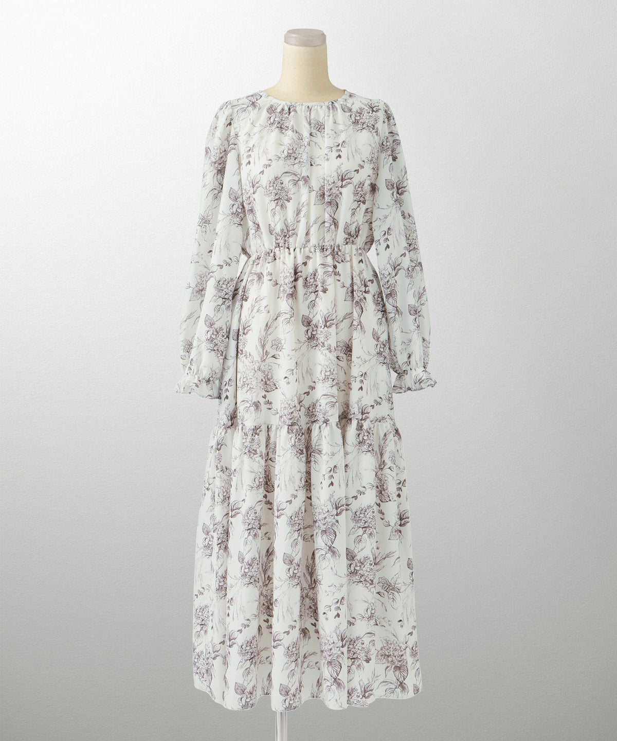 クラシカル モノトーン 上品 大人 ギャザー ウエストゴム/ブラウン/ブラック/S/M