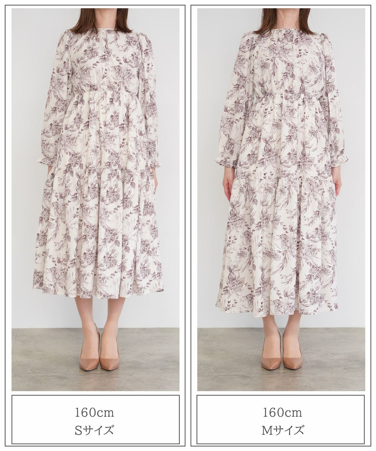 クラシカル モノトーン 上品 大人 ギャザー ウエストゴム/ブラウン/ブラック/S/M