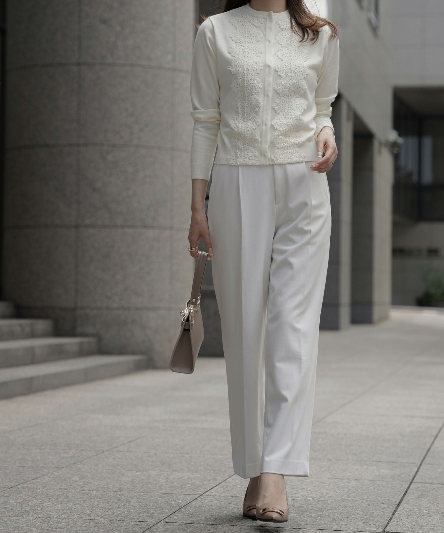 レース コンビ ニット カーディガン HUIT 全3色｜ hit431-0171【1