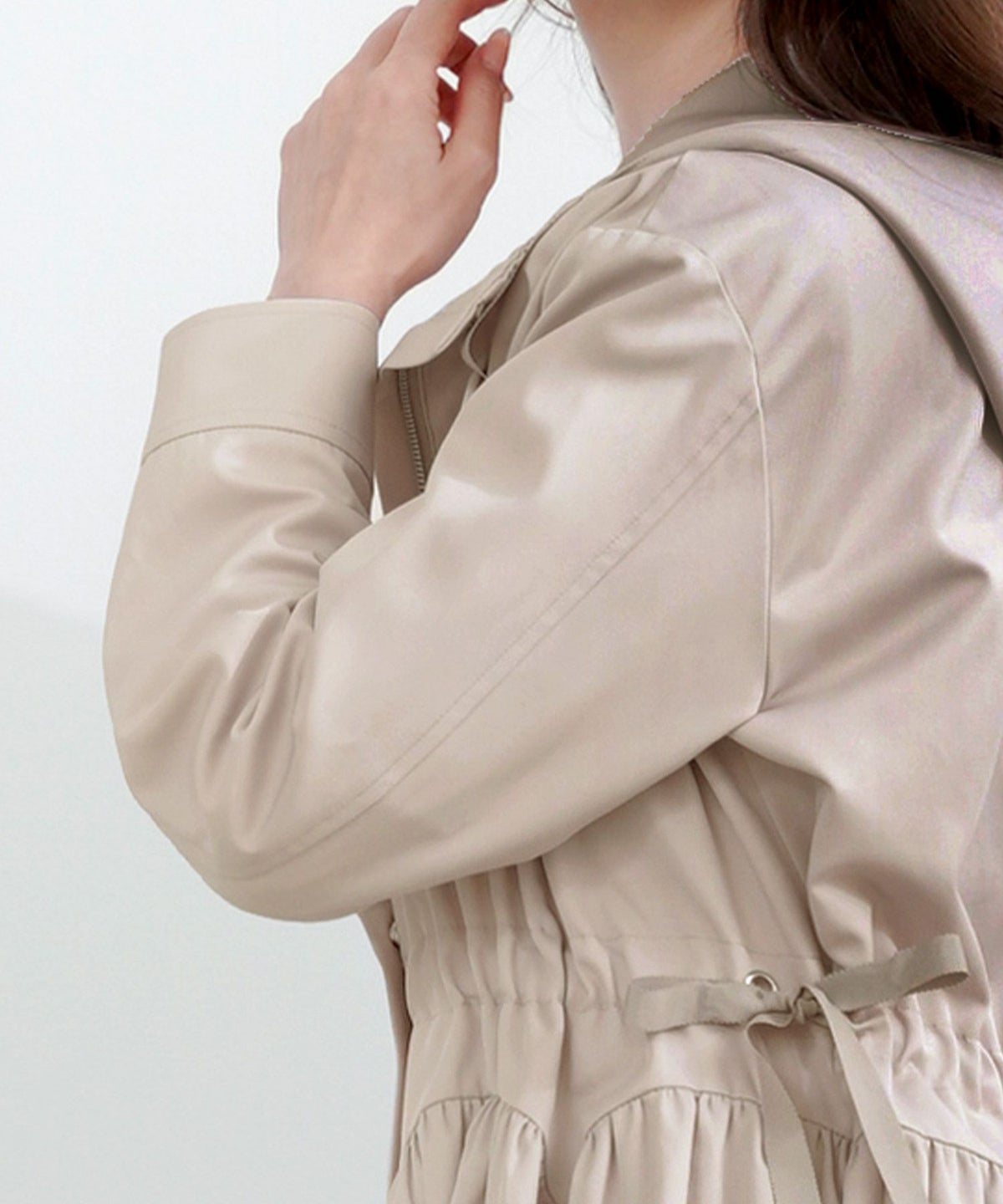 アウタージャケット羽織り秋春黒大人かわいいオフィスきれいめレディースおすすめ長袖ジョイントスペース