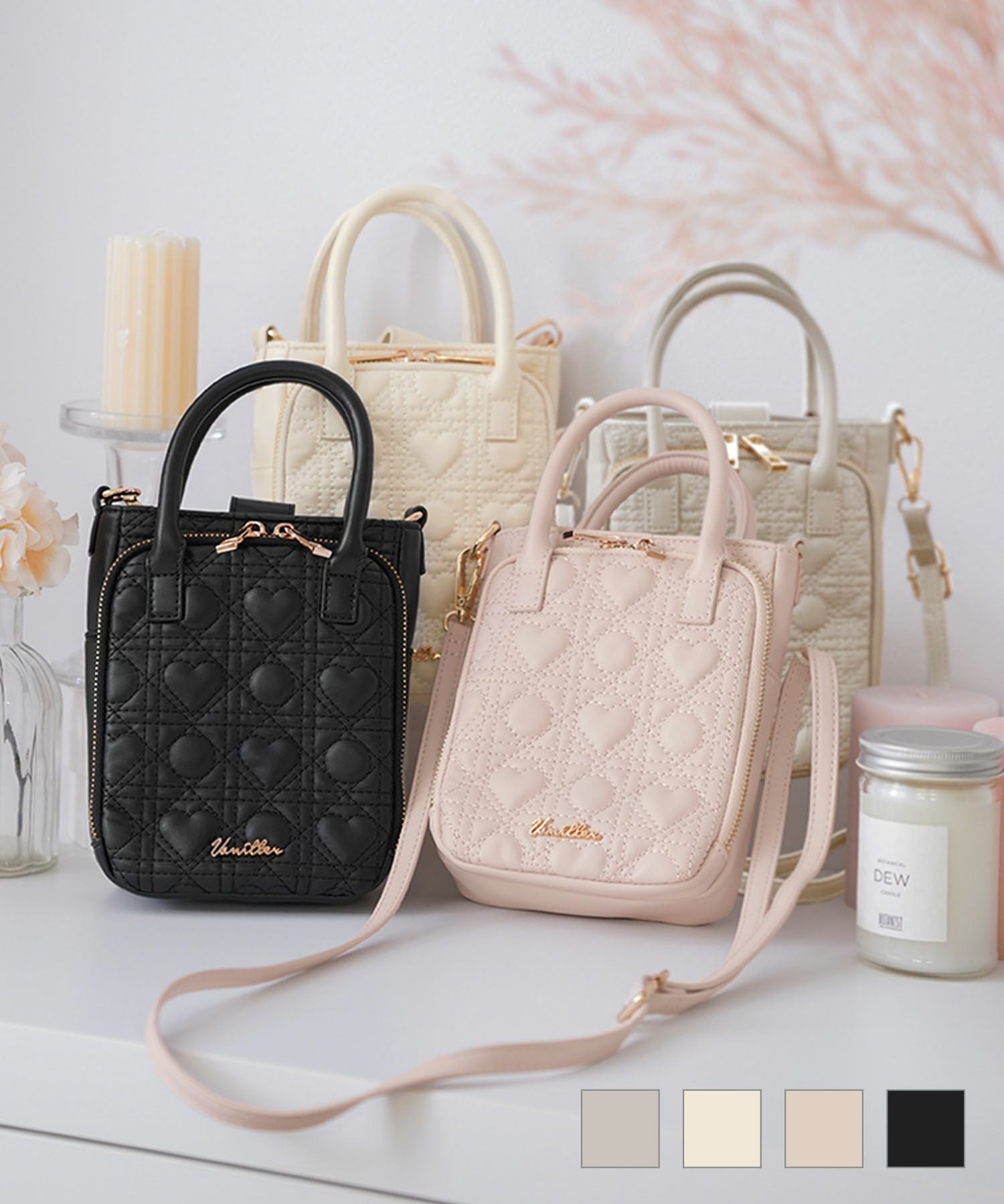 オリジナル ハートキルティング ミニ ショルダーバッグ le reve