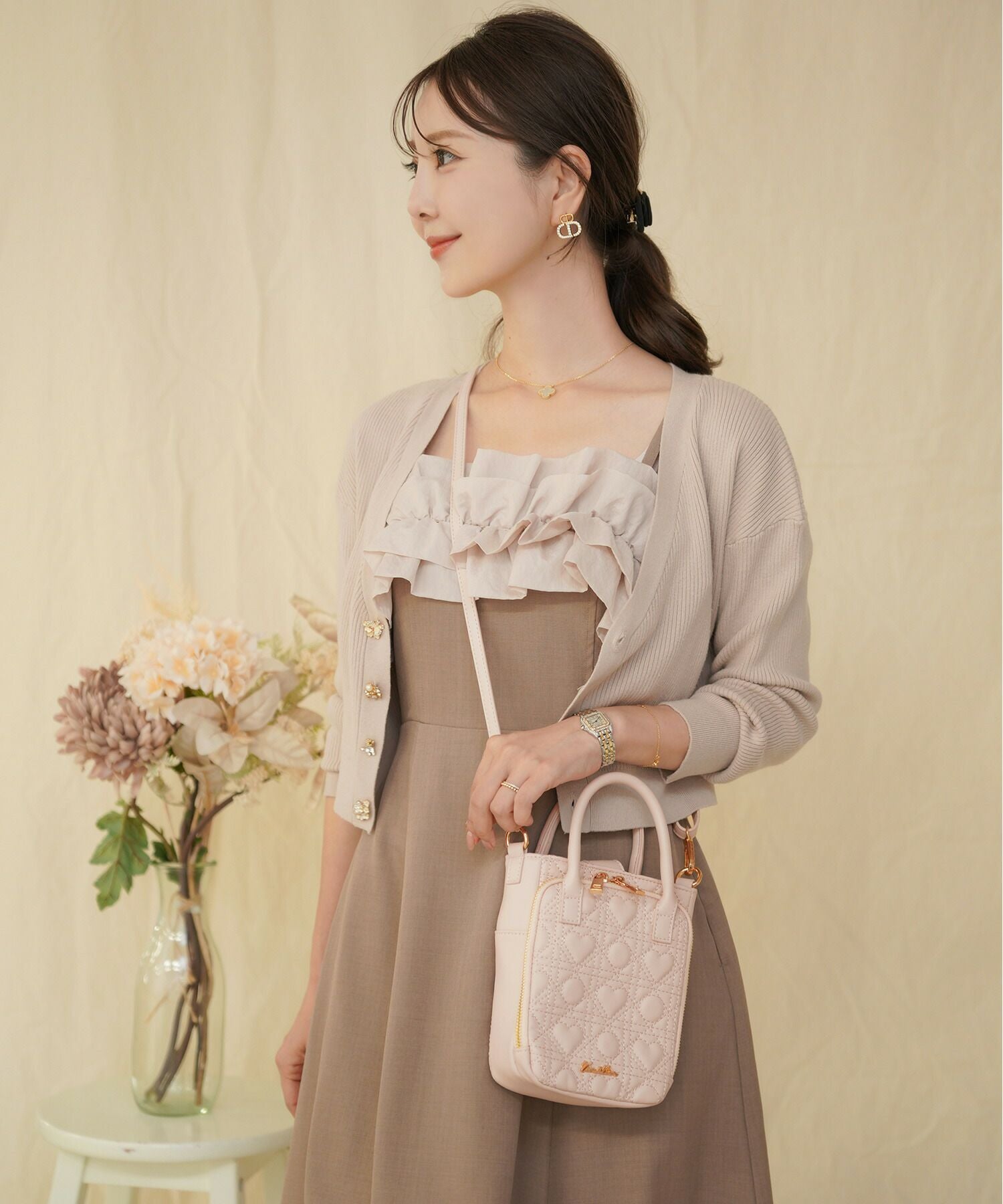 オリジナル ハートキルティング ミニ ショルダーバッグ le reve