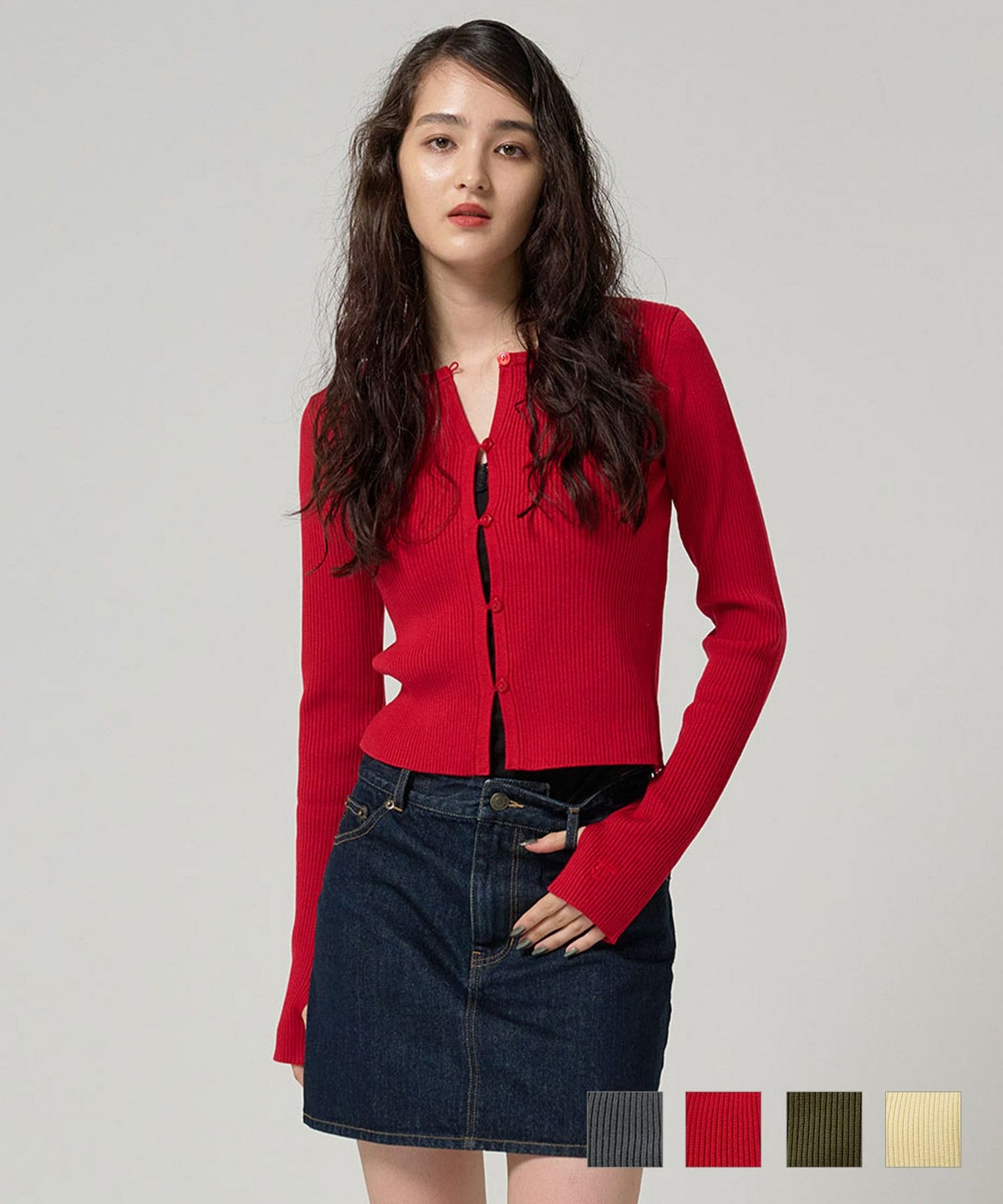 カーディガン/リブ/アンチピリング