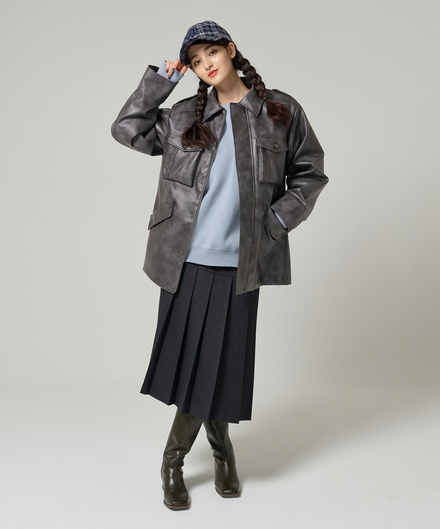 Special-Price-SALE フェイクレザー オーバーコート TINA：JOJUN 全2色