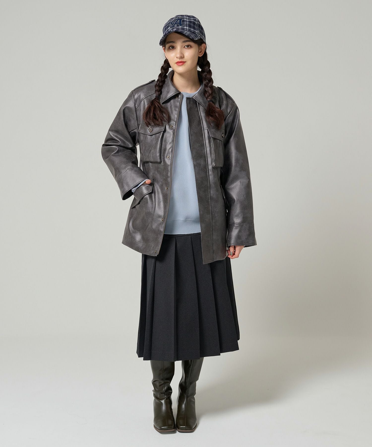 Special-Price-SALE フェイクレザー オーバーコート TINA：JOJUN 全2色