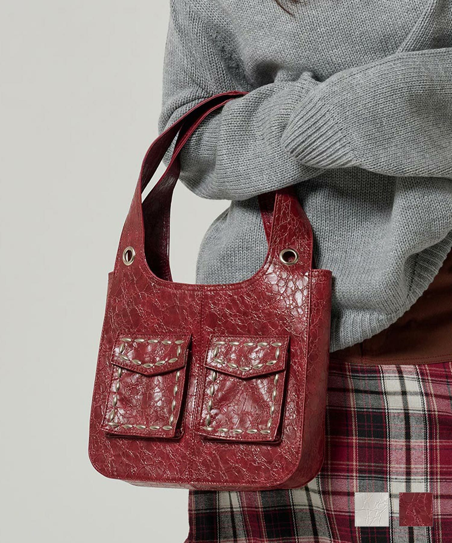 FINAL-SALE スタッズ レザーバック TINA：JOJUN 全2色｜tnj932-0927【2