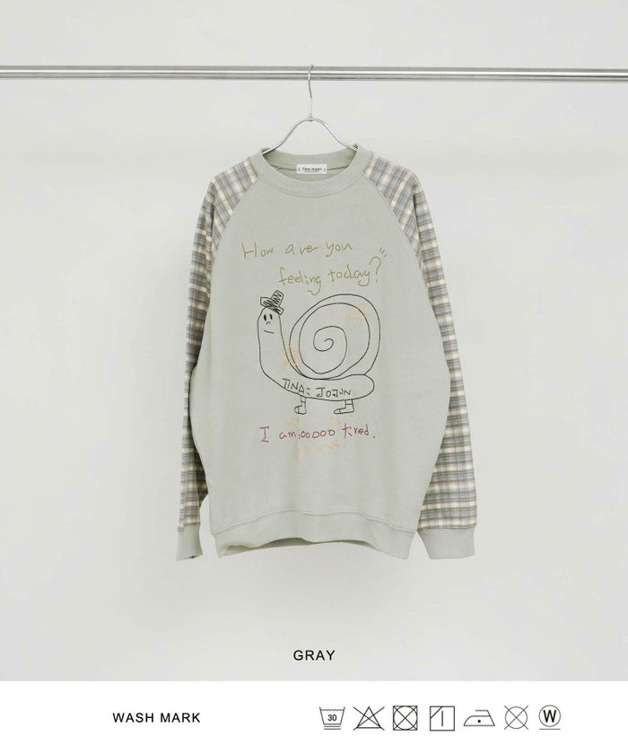 スウェット/チェック/かたつむり/ユニセックス