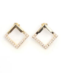 ジグゾー ピアス Jigsaw Pierce 真鍮 チタンポスト プラパール スクエア 個性的 ジグゾー ピアス Jigsaw Pierce （Liala）