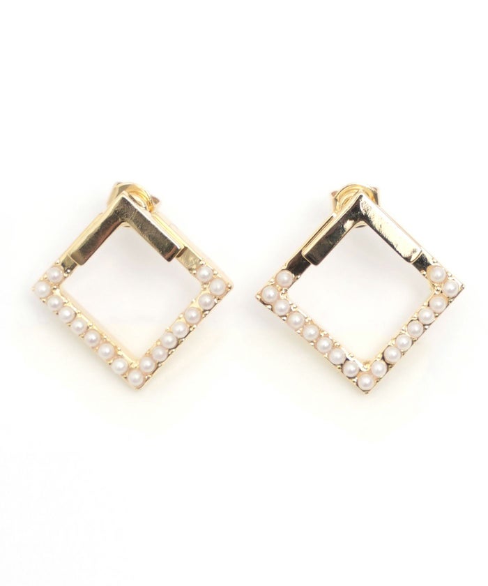 ジグゾー ピアス Jigsaw Pierce 真鍮 チタンポスト プラパール スクエア 個性的 ジグゾー ピアス Jigsaw Pierce （Liala）