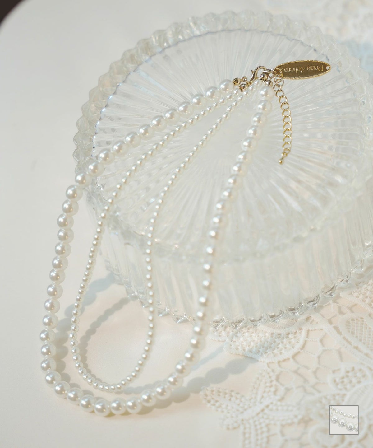 セレクト ネックレス パール 2連 かわいい 大人 普段使い オフィス 上品 ジョイントスペース 2連パール チャーム付き ネックレス Prima Scherrer