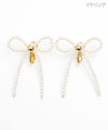 パール リボン ピアス イヤリング Pearl Ribbon Pierce Earring