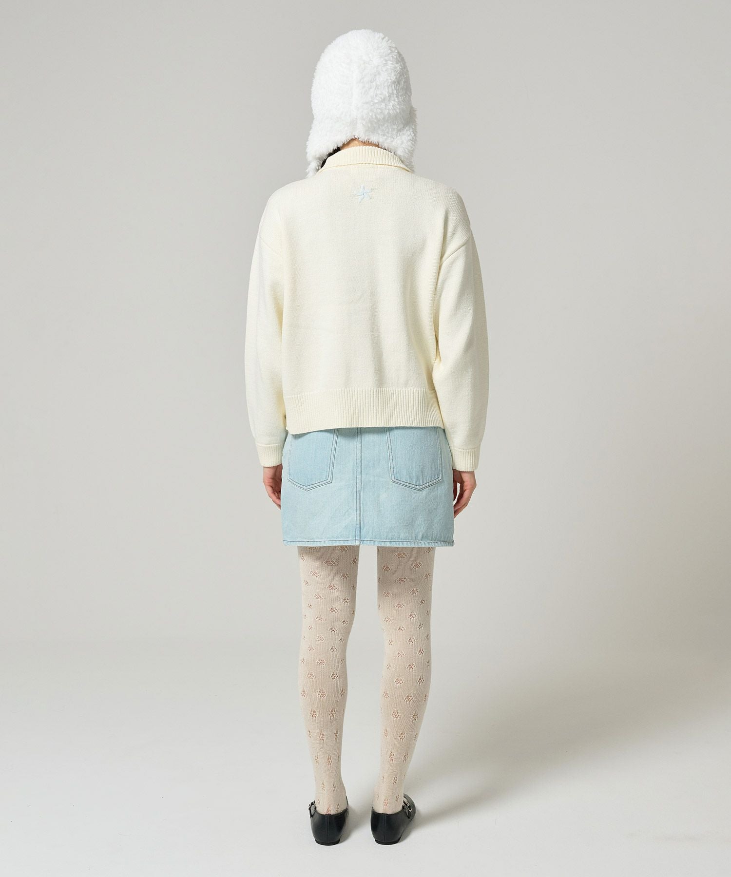 フラワー ジップアップニットジャケット TINA：JOJUN 全3色｜tnj231