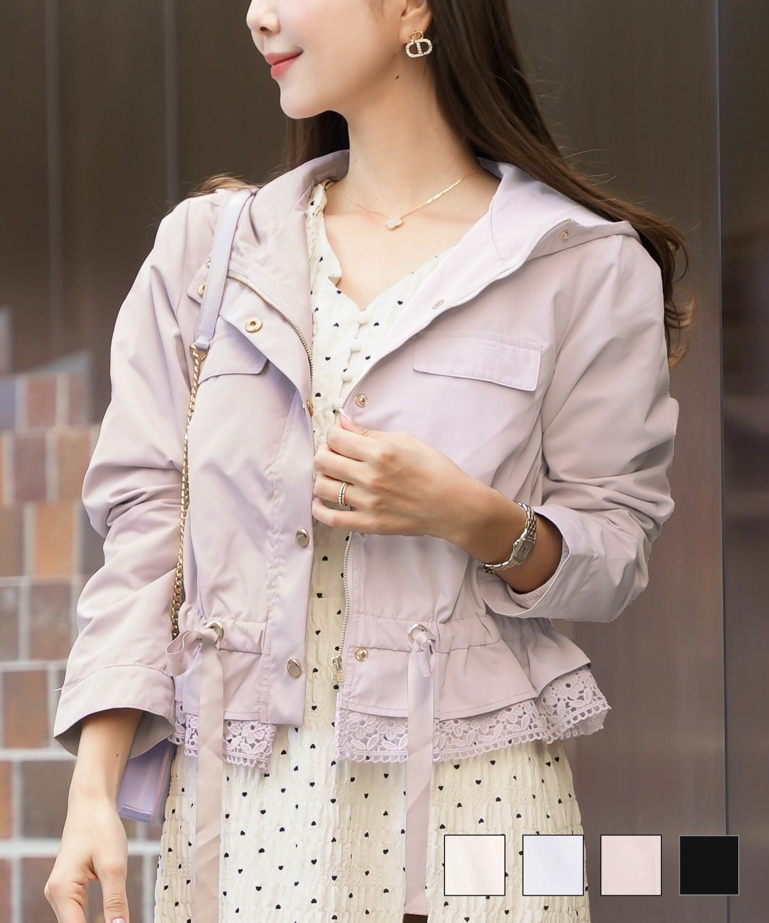 撥水 ショート ブルゾン le reve vaniller 全4色 ｜lvn131-1907【2】