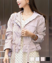 アウター 軽羽織 春コート 秋コート 撥水 防水 雨具 ショート丈 ミドル丈 長袖 撥水 ショート ブルゾン le reve vaniller