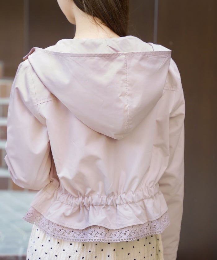 レディース/アウター/軽羽織/春コート/秋コート/撥水/防水/雨具/ショート丈/ミドル丈/長袖/フード/ボタン/袖口ゴム/アイボリー/ネイビー/ブラック/上品/シンプル/レインコート/ゴールド/春/秋/雨の日/お出かけ/新色/バレンタイン/ピンクブルーグレー/サックス/春カラー/梅雨