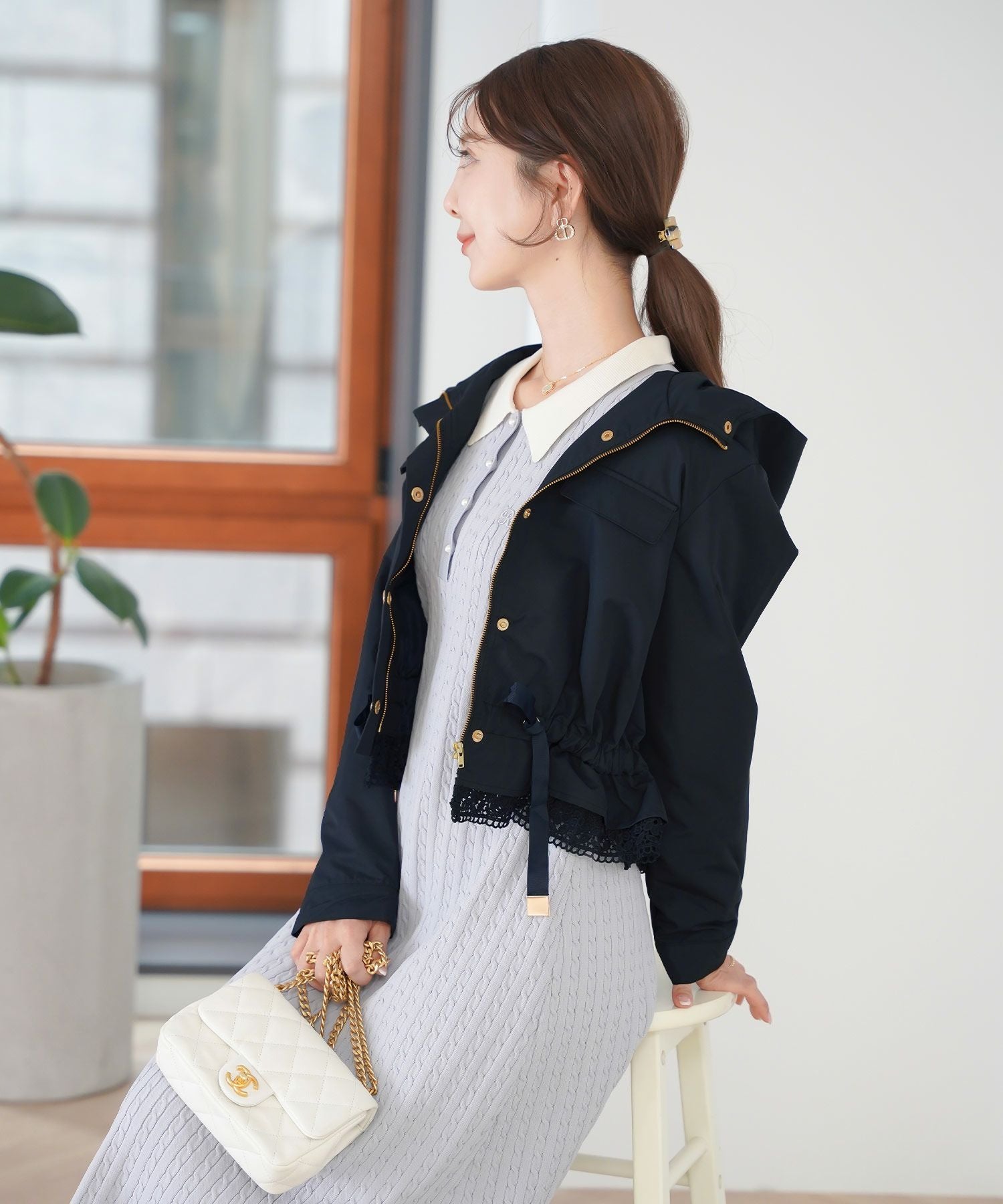 SPRING-SALE 撥水 ショート ブルゾン le reve vaniller 全4色 ｜lvn131