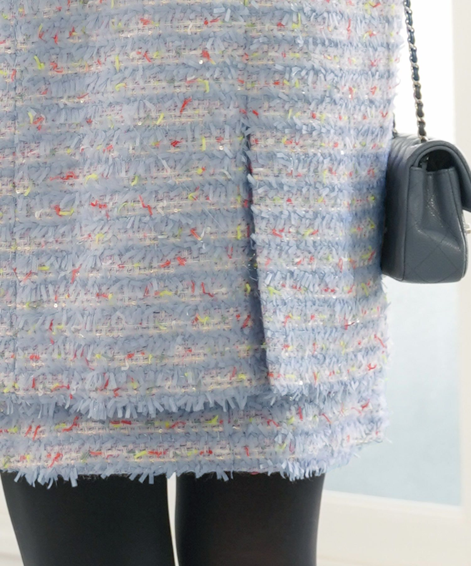 ノーカラー カラフルツイード ダブルボタン コート Liala×PG 全3色