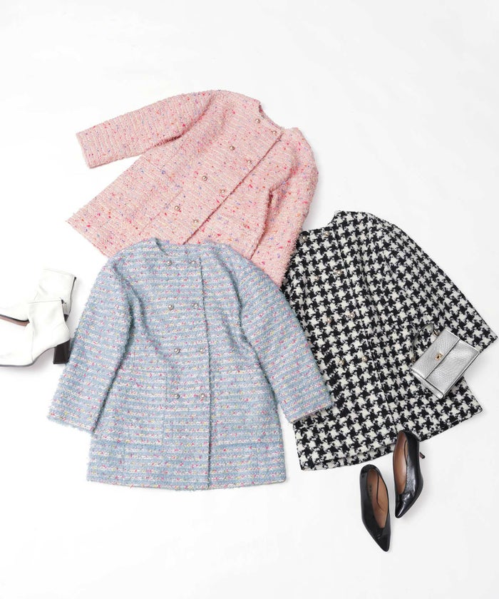 アウター コート レディース トップス かわいい 大人 きれいめ オフィス 入卒園 ピンク 柄 おしゃれ ジョイントスペース