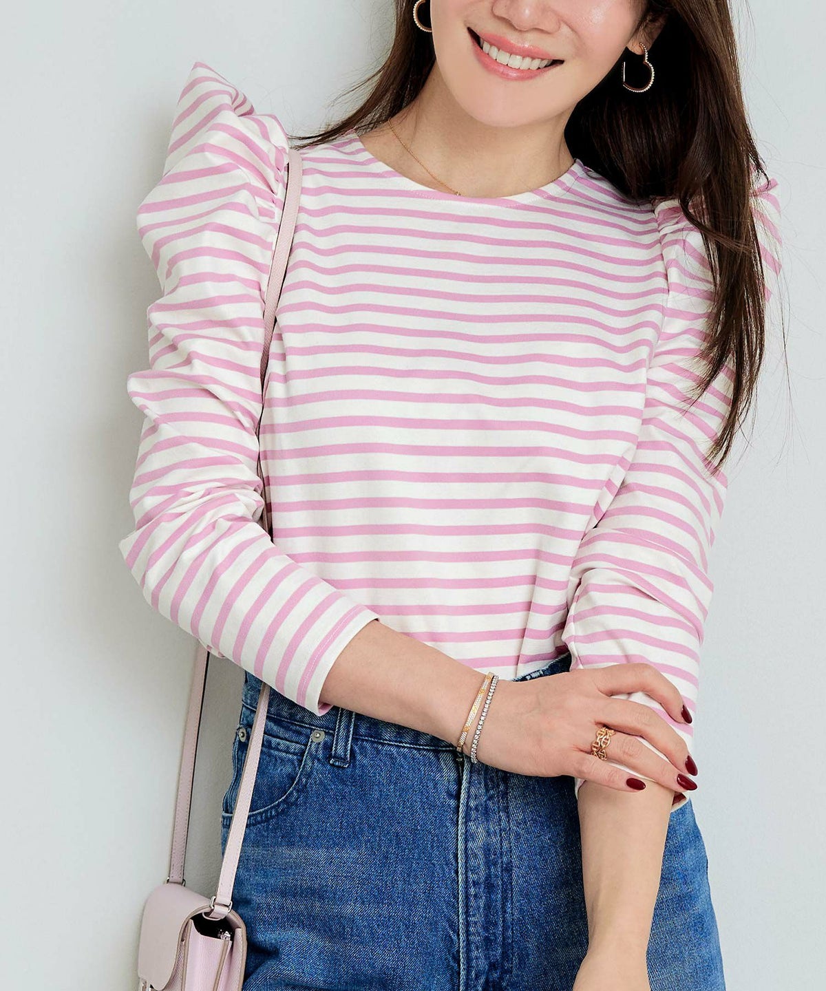 新色追加 手洗い可 トップス レディース オフィス かわいい 大人 きれいめ 白黒 ボーダー おすすめ 人気 ジョイントスペース