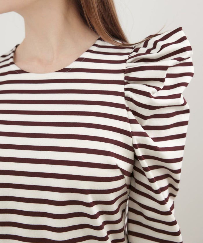 新色追加 手洗い可 トップス レディース オフィス かわいい 大人 きれいめ 白黒 ボーダー おすすめ 人気 ジョイントスペース