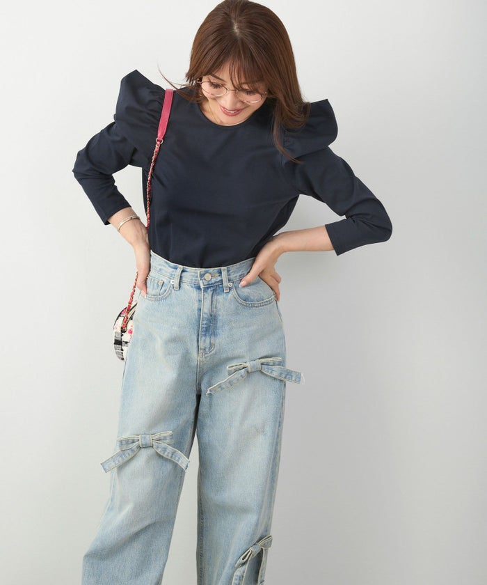 新色追加 手洗い可 トップス レディース オフィス かわいい 大人 きれいめ 白黒 ボーダー おすすめ 人気 ジョイントスペース