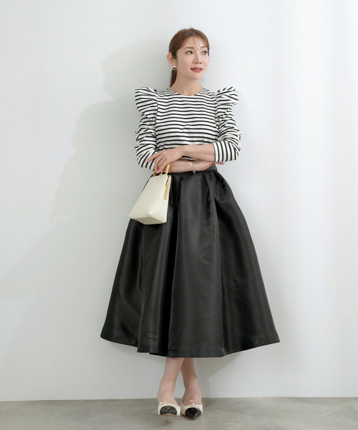 新色追加 手洗い可 トップス レディース オフィス かわいい 大人 きれいめ 白黒 ボーダー おすすめ 人気 ジョイントスペース