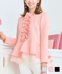 フロントフリル ダブルペプラム リラックスプルオーバー Prima Scherrer