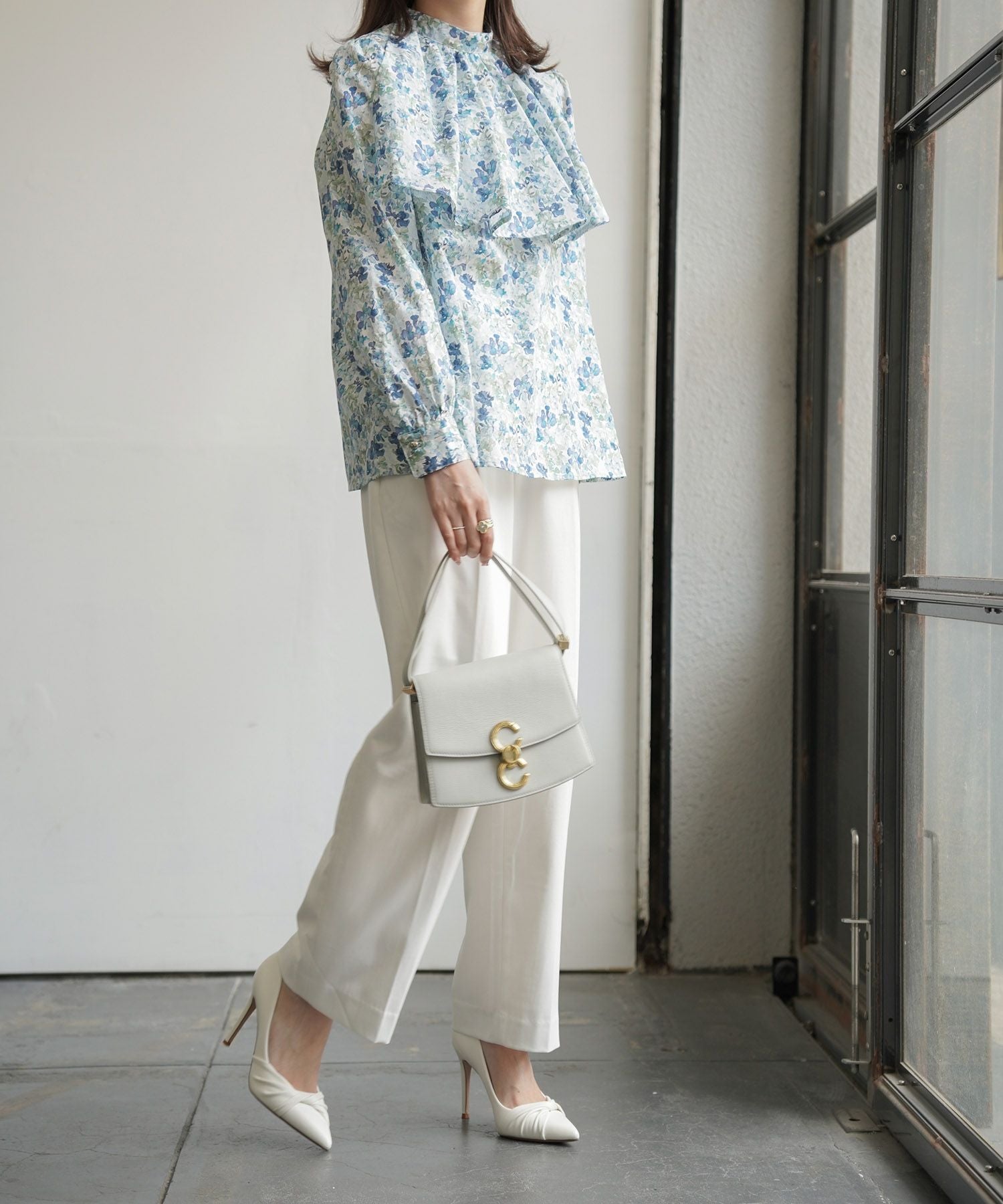 FinalPush-SALE ケープデザイン ブラウス Made with Liberty Fabric