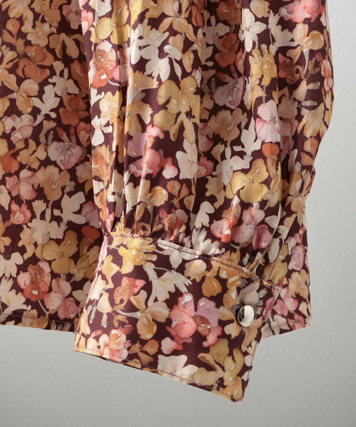 クラシカル 上品 フリル スタンドネック Aライン セットアップ/ブルー/ブラウン/M