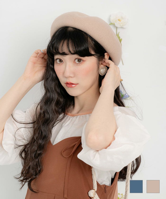 シンプル ベーシック 秋冬 プレッピー ガーリー カジュアル コロンメルトン ベレー帽 miolite