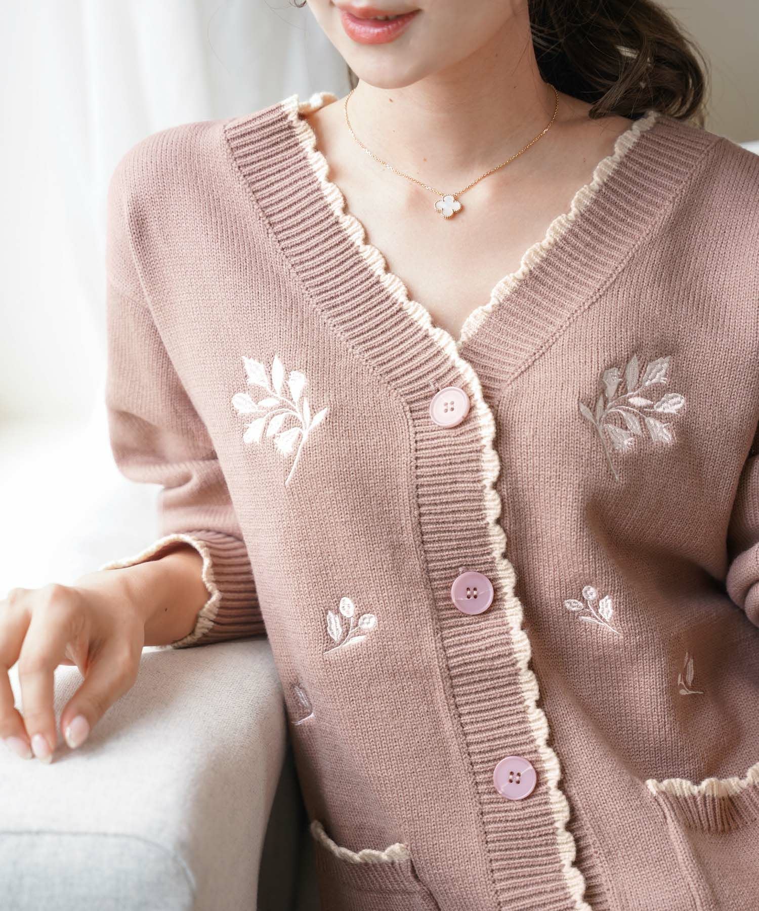 コーデセット　リゼクシー　ラグナムーン　刺繍レースロングカーディガン コーデセット リゼクシー ラグナムーン 刺繍レースロングカーディガン