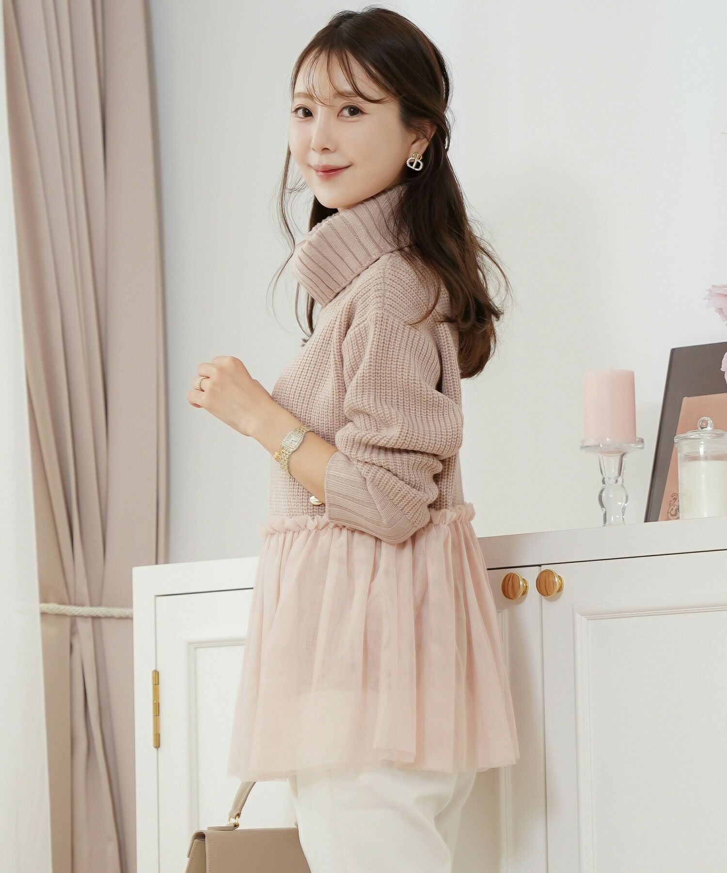nana 新品 イレギュラーヘムニット 17ss セットアップ対応商品】ペプラムブラウス【セレモニー】|ネミカ