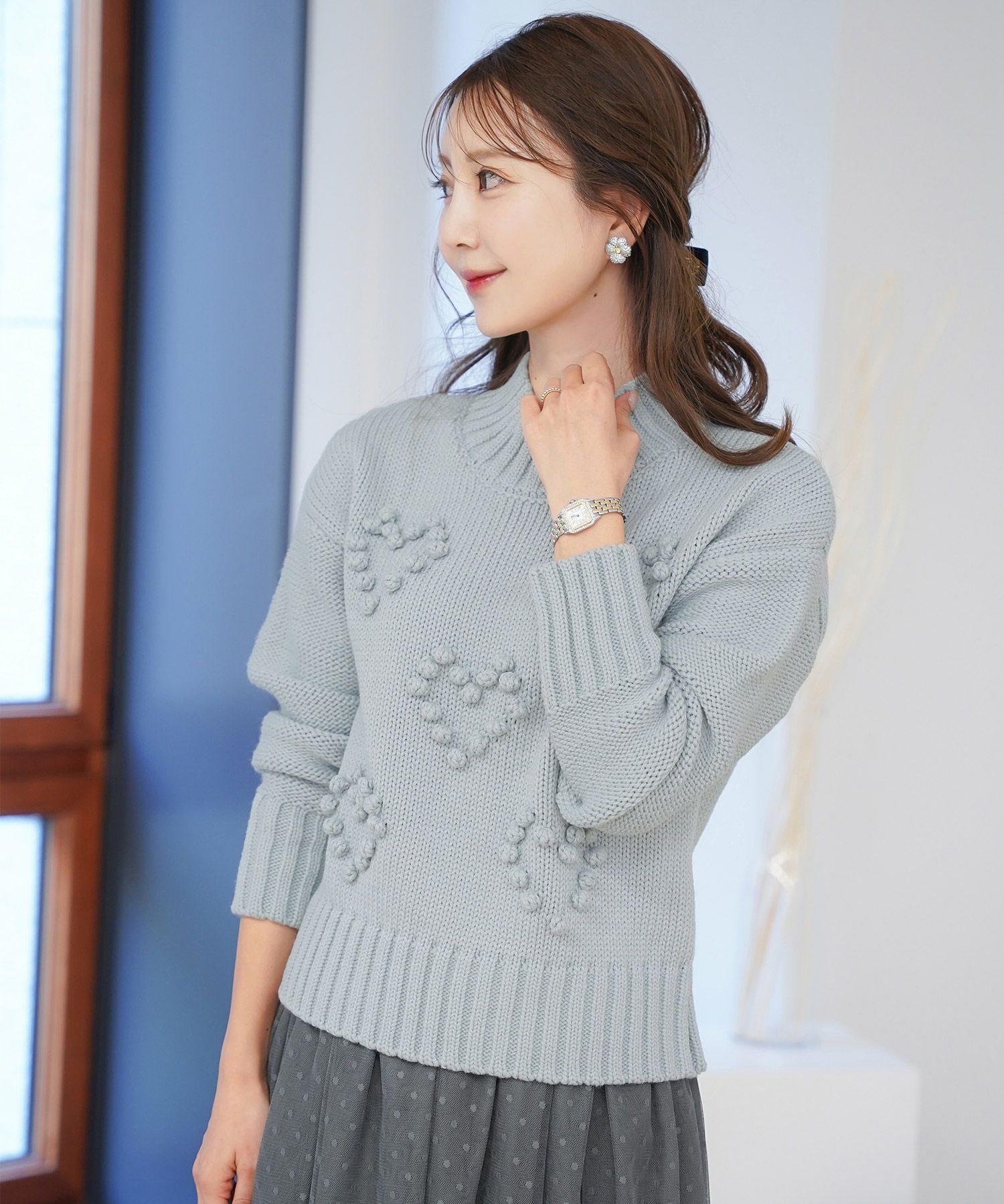 ポップコーン ハート ニット le reve vaniller 全4色｜lvn431-1872【1