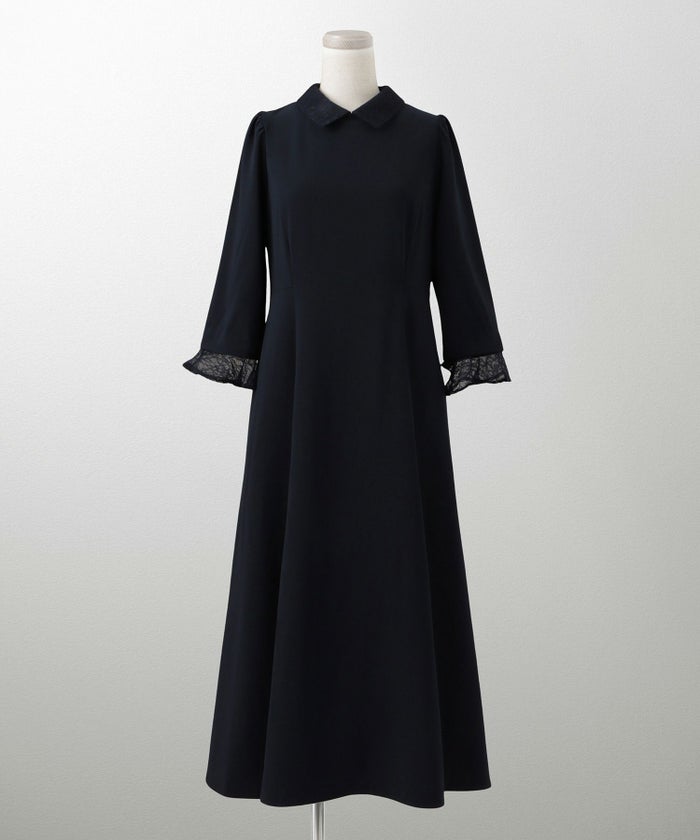 リバーシブル レース 無地 セットアップ/アイボリー/ネイビー/S/M