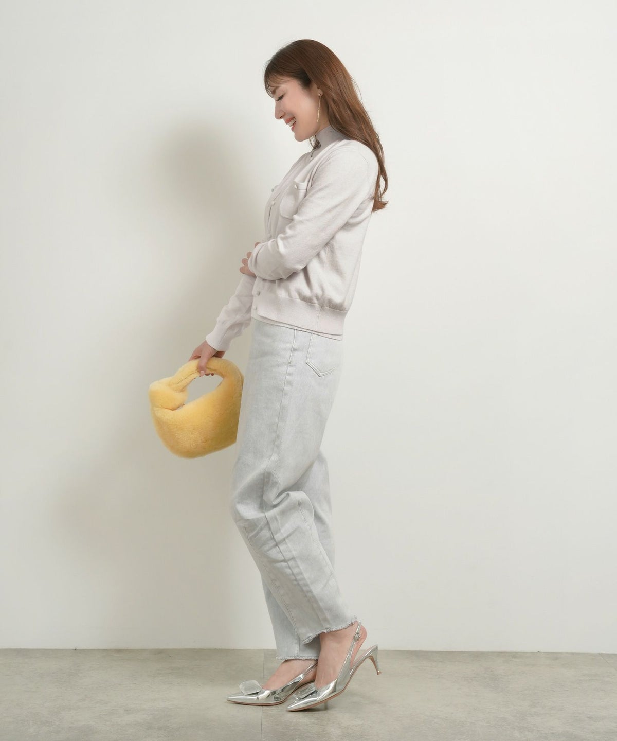 手洗い可 ニット トップス レディース ファッション ハイゲージ オフィス きれいめ アウター 羽織り 黒 ジョイントスペース