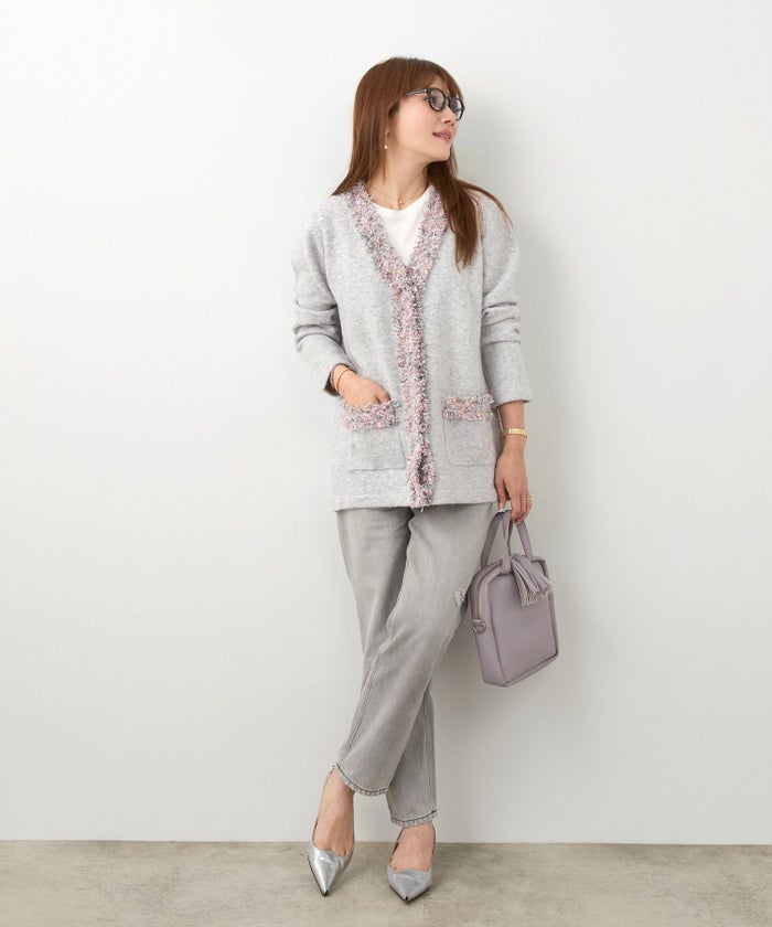 手洗い可 ニット カーディガン ロング 秋春冬 可愛い 長袖 色 オフィス きれいめ 大人 ふわふわ ジョイントスペース