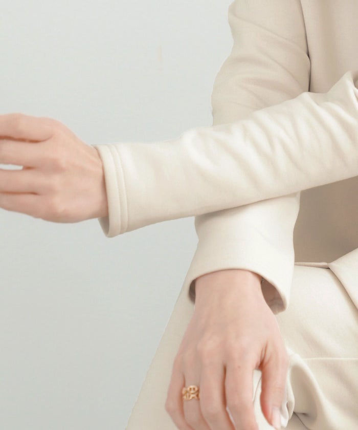 手洗い可 日本製 トップス スカラップ ダンボールニット 春夏 秋 白黒 ウォッシャブル 洗える 動きやすい ジョイントスペース