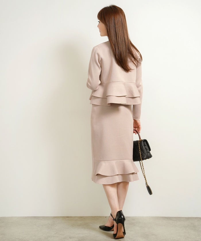 新色追加手洗い可タイトスカートポリエステル100%ニットトップスレディースかわいいオフィスきれいめセットアップ対応秋冬春ジョイントスペース