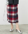 チェックベルト付き ラップ スカート Liala×PG
