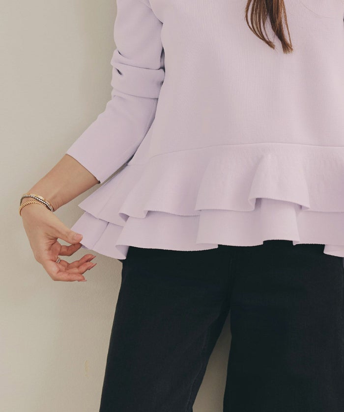 手洗い可 ポリエステル100% ニット トップス レディース かわいい オフィス きれいめ 長袖 白黒 秋冬春 ジョイントスペース