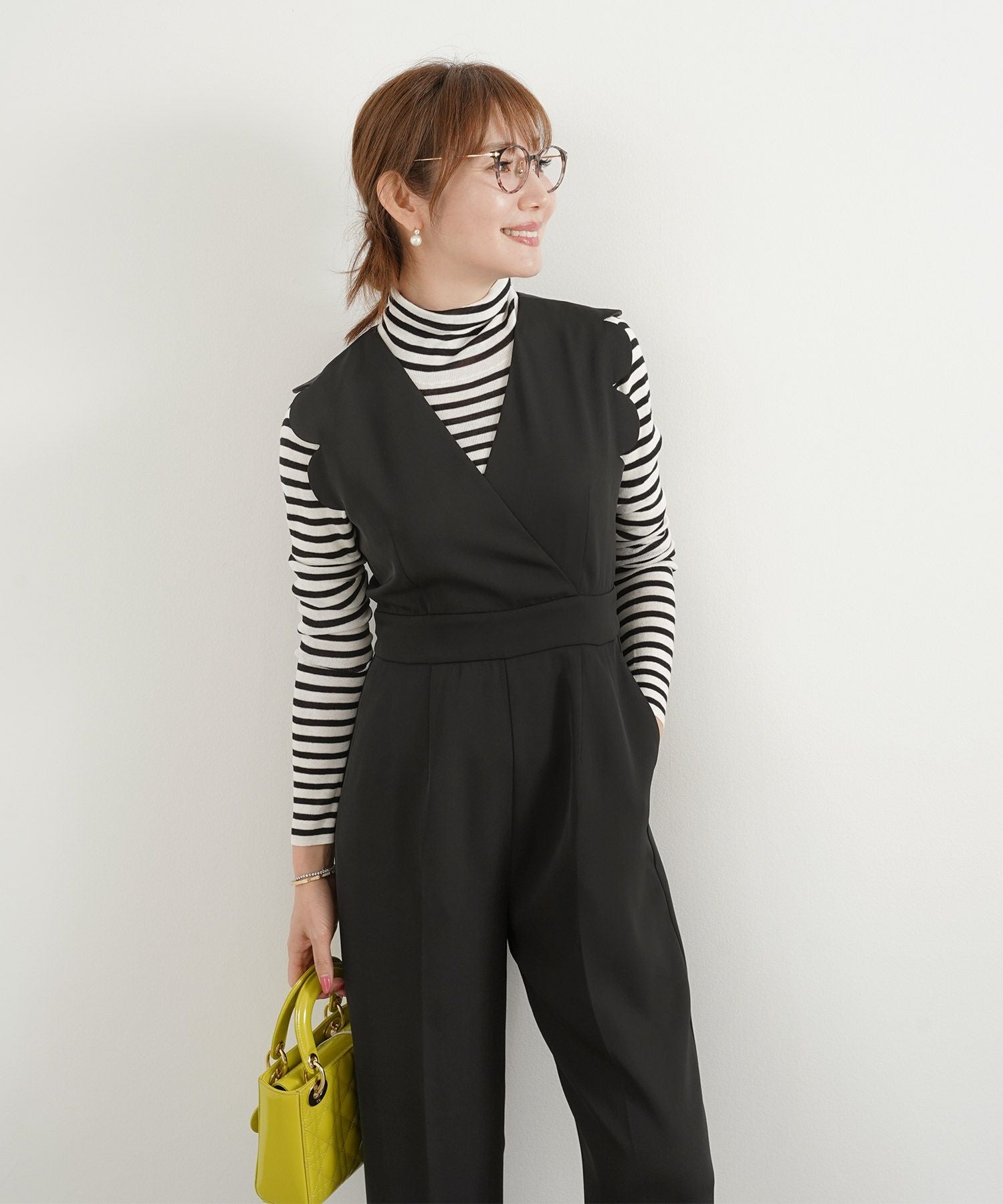 Occasion-SALE スカラップ サロペット パンツ Liala×PG 全2色｜lpg731