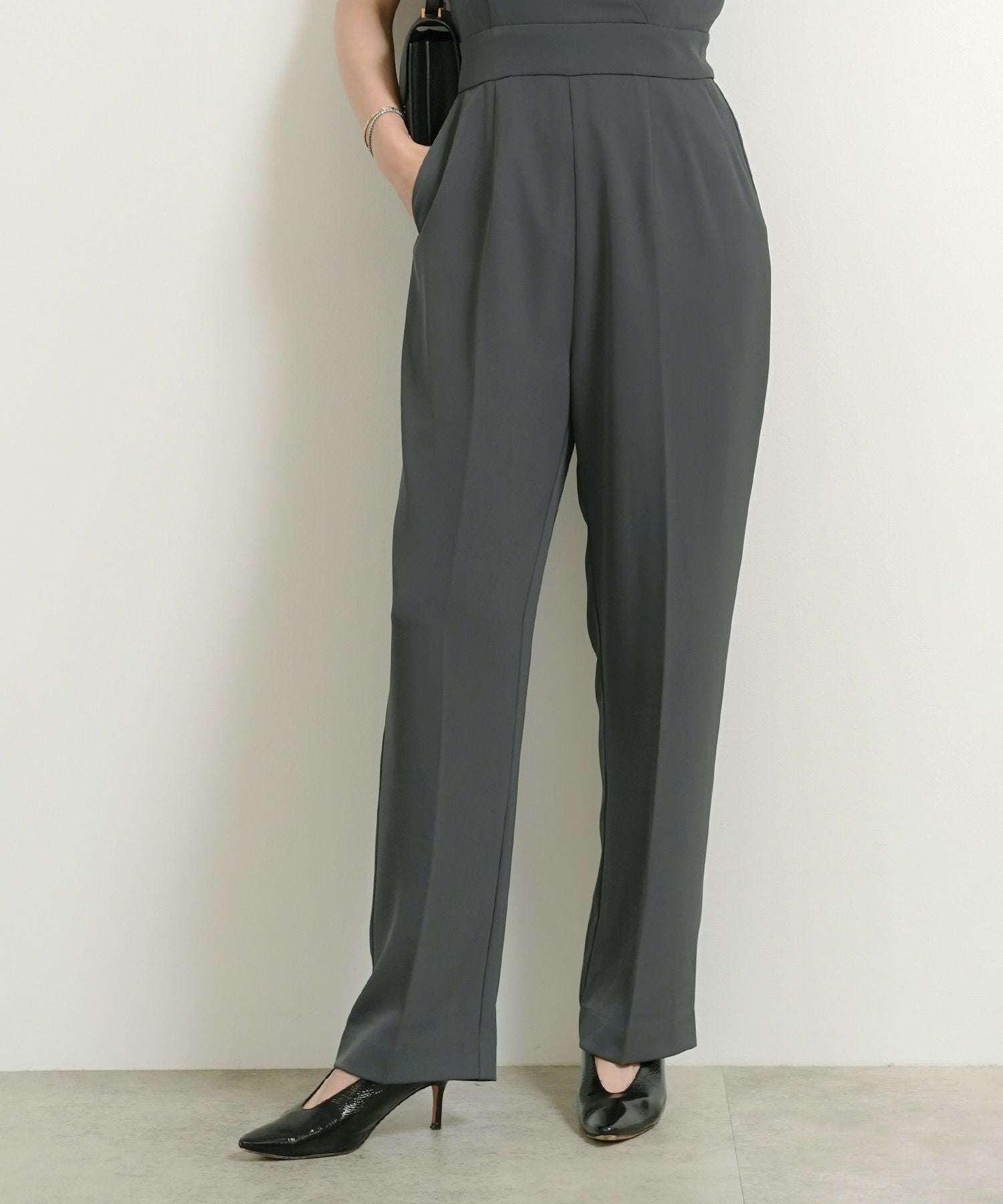 SPRING-SALE スカラップ サロペット パンツ Liala×PG 全2色｜lpg731