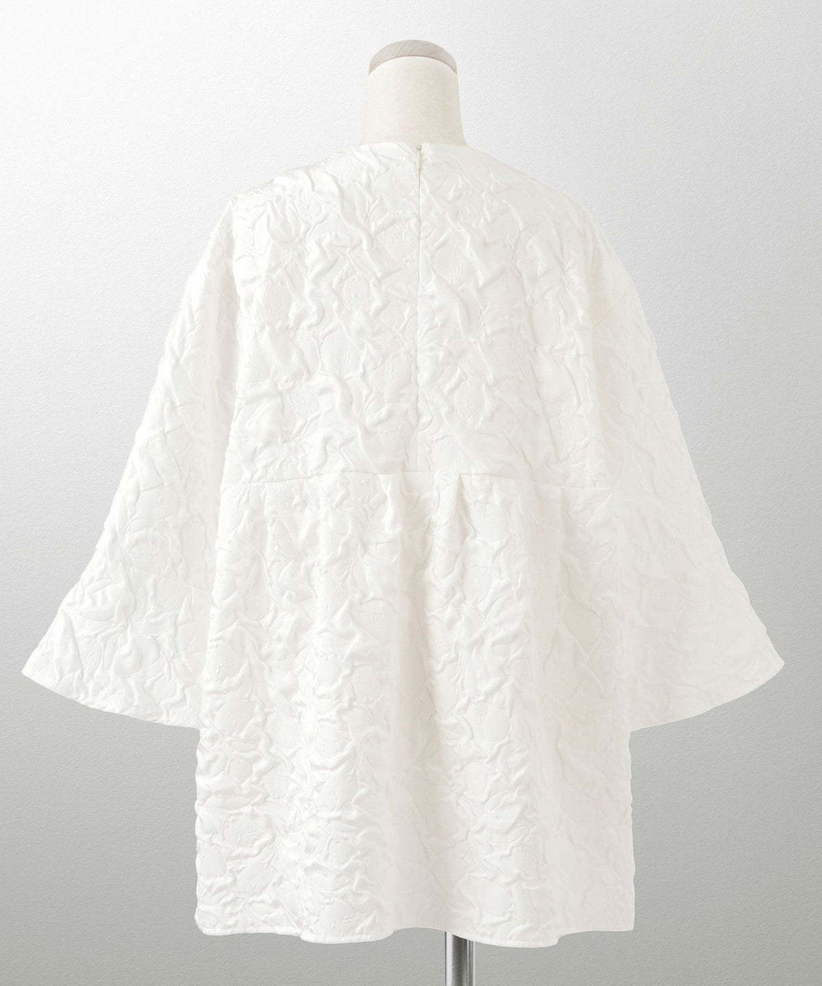 フリル ベルスリーブ エレガント ハイウエスト /ホワイト/ブラック/M