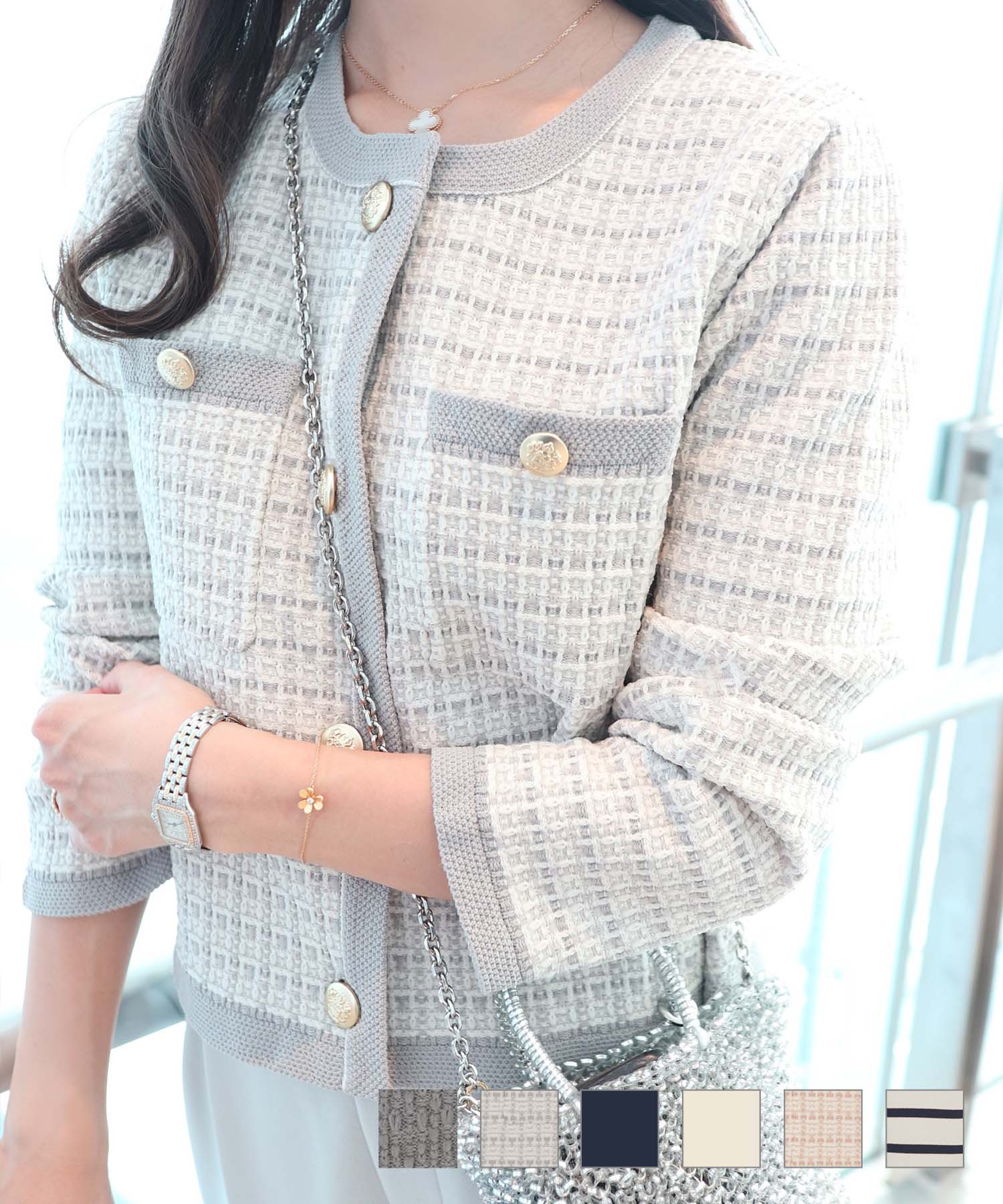 アソート柄 ニット ジャケット le reve vaniller