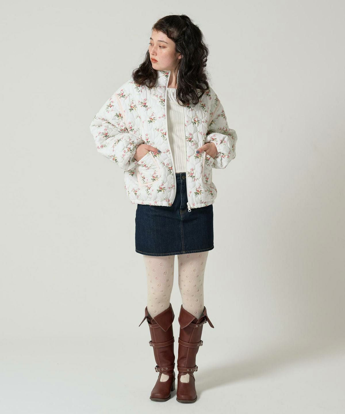 Special-Price-SALE 花柄 キルティングコート TINA：JOJUN 全2色