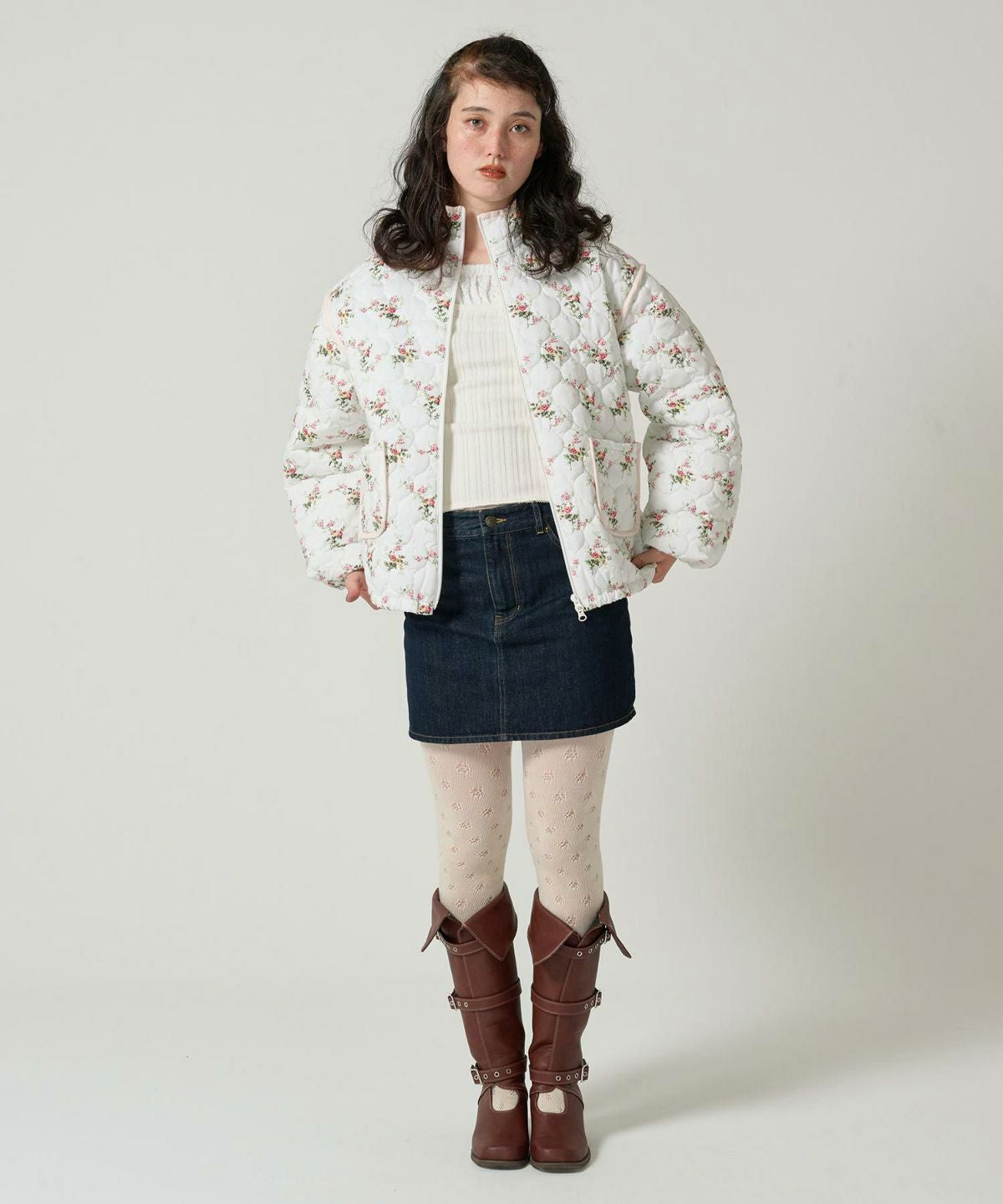 Special-Price-SALE 花柄 キルティングコート TINA：JOJUN 全2色