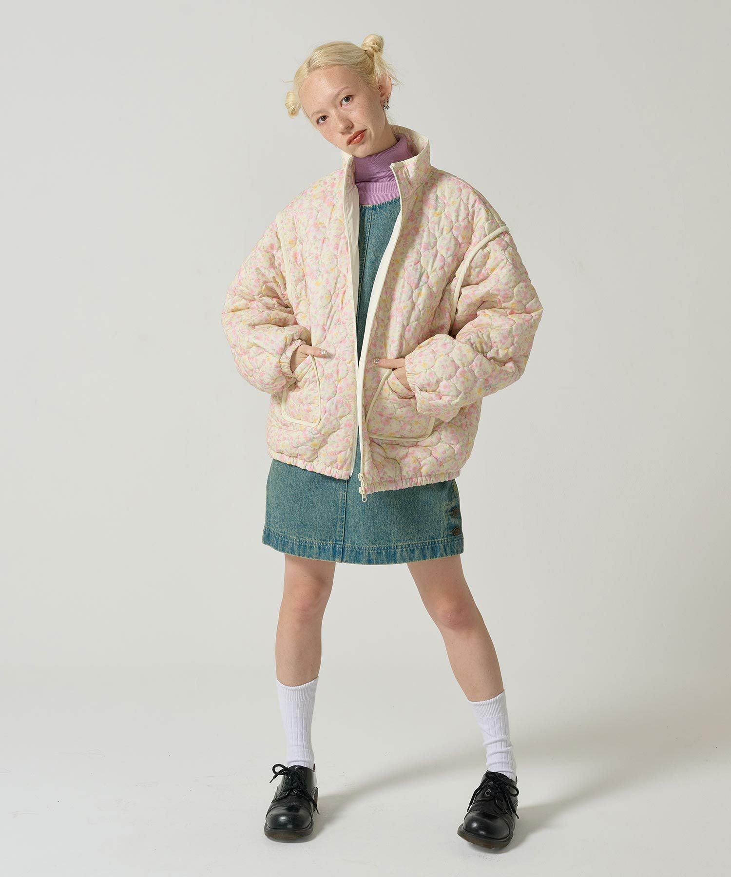 Special-Price-SALE 花柄 キルティングコート TINA：JOJUN 全2色