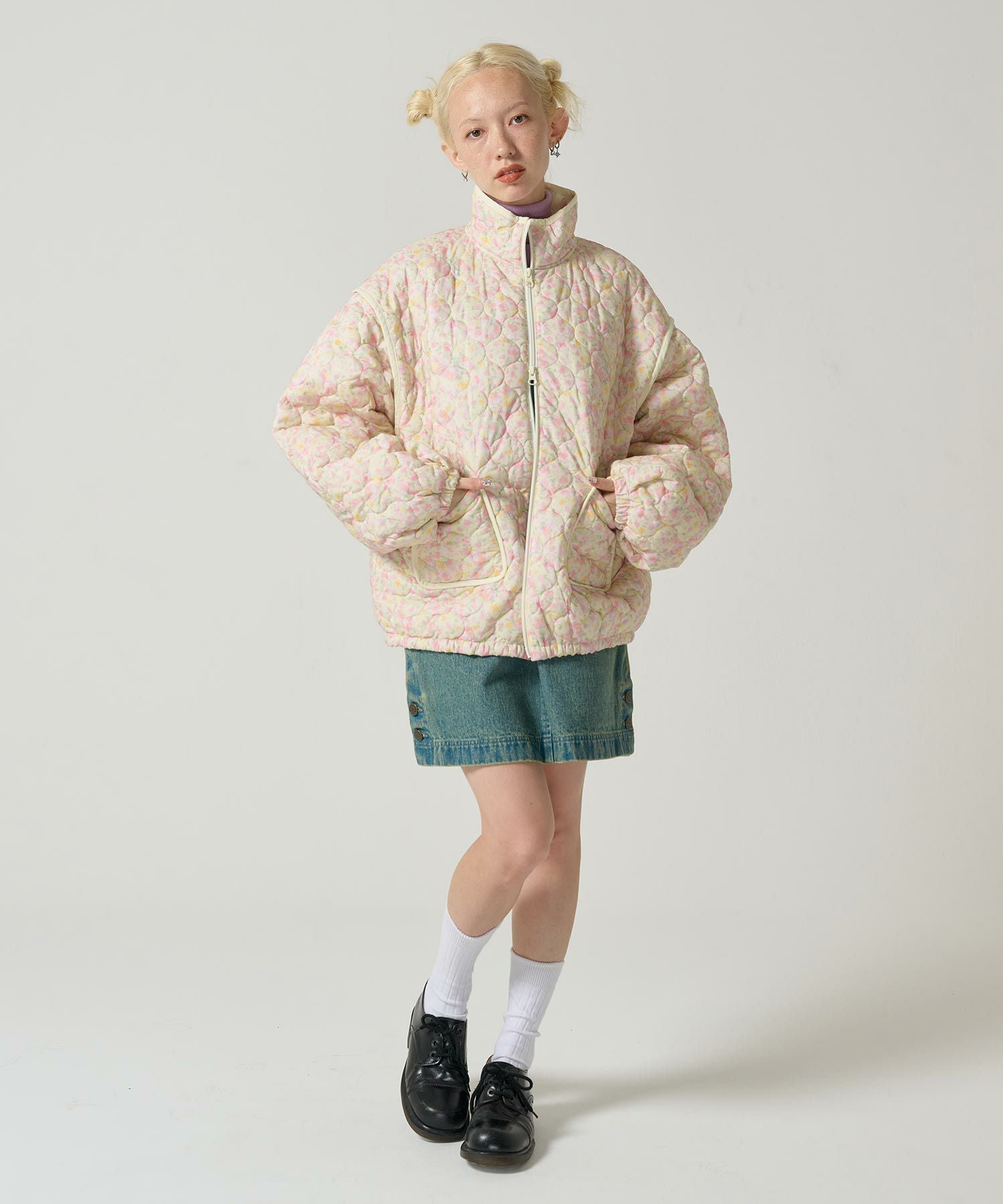 Special-Price-SALE 花柄 キルティングコート TINA：JOJUN 全2色