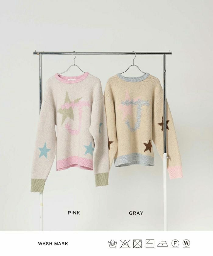 Special-Price-SALE ジャガード ロゴニットプルオーバー TINA：JOJUN